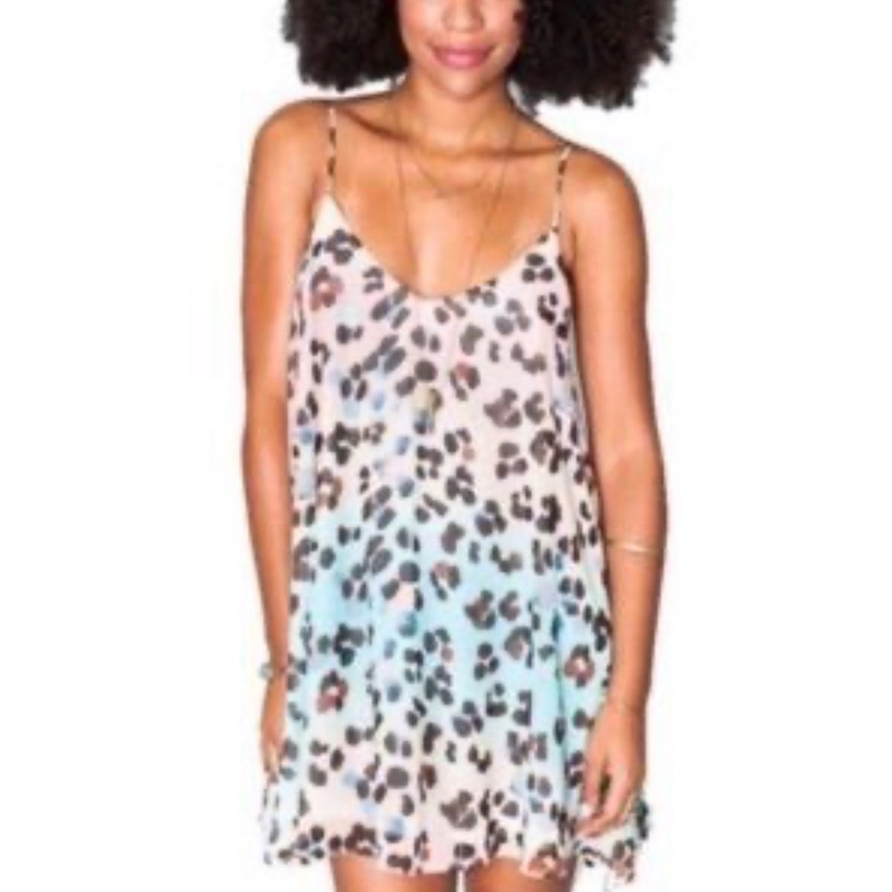 Miu Miu Pink and Blue Leopard Print Dress